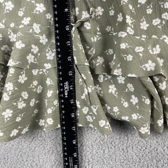 Asos Women's US 4 Green White Polyester Lace Trim Zip Skirt - Picture 5 of 9